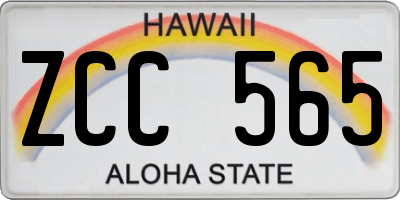 HI license plate ZCC565