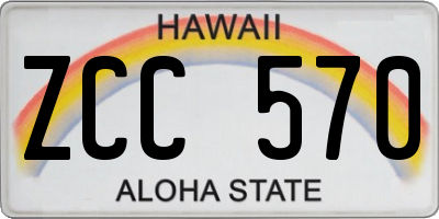 HI license plate ZCC570