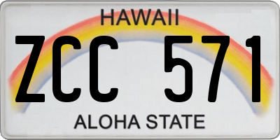 HI license plate ZCC571