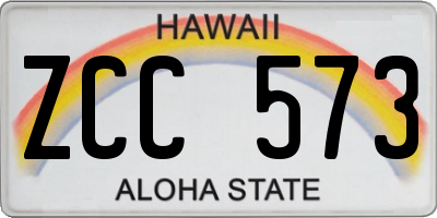 HI license plate ZCC573