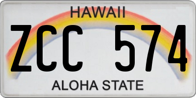 HI license plate ZCC574