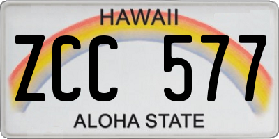 HI license plate ZCC577