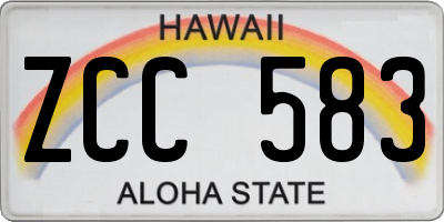HI license plate ZCC583