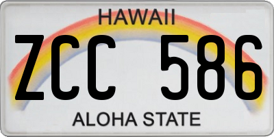 HI license plate ZCC586