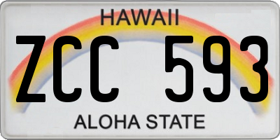 HI license plate ZCC593