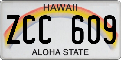 HI license plate ZCC609