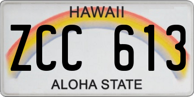 HI license plate ZCC613