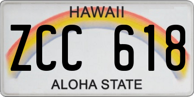 HI license plate ZCC618