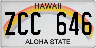 HI license plate ZCC646