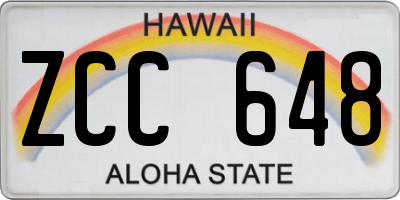 HI license plate ZCC648