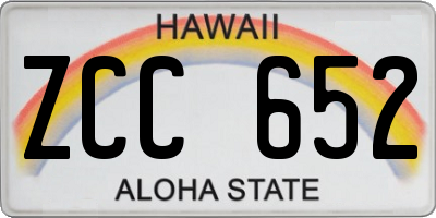 HI license plate ZCC652
