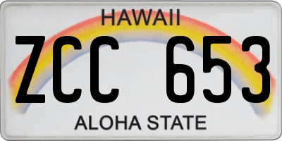 HI license plate ZCC653
