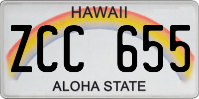 HI license plate ZCC655