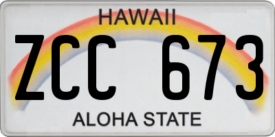 HI license plate ZCC673