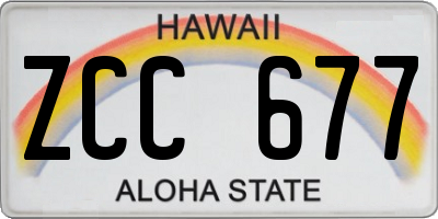 HI license plate ZCC677