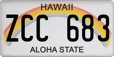 HI license plate ZCC683