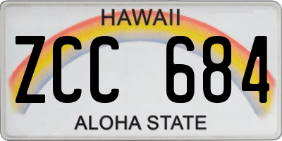 HI license plate ZCC684