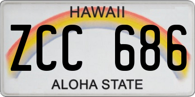 HI license plate ZCC686