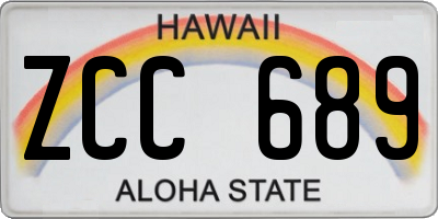 HI license plate ZCC689