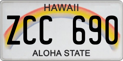 HI license plate ZCC690