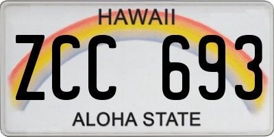 HI license plate ZCC693