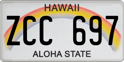 HI license plate ZCC697