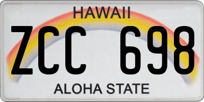 HI license plate ZCC698