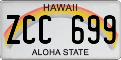 HI license plate ZCC699