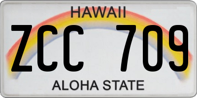 HI license plate ZCC709