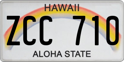 HI license plate ZCC710