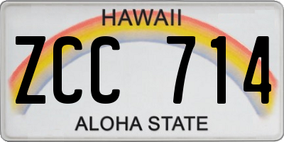 HI license plate ZCC714