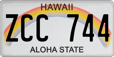 HI license plate ZCC744