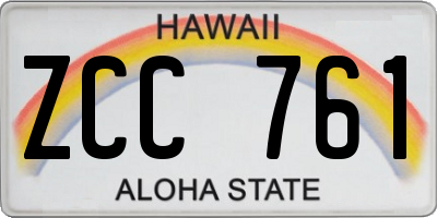 HI license plate ZCC761
