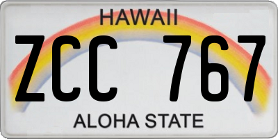 HI license plate ZCC767