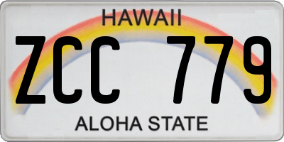 HI license plate ZCC779