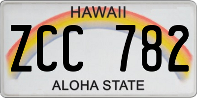 HI license plate ZCC782