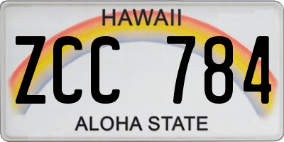 HI license plate ZCC784