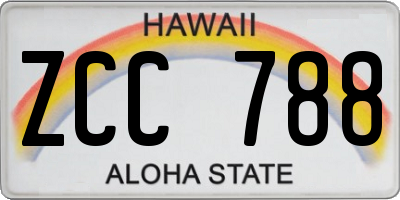 HI license plate ZCC788