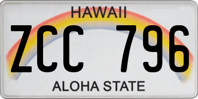 HI license plate ZCC796