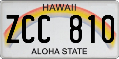 HI license plate ZCC810