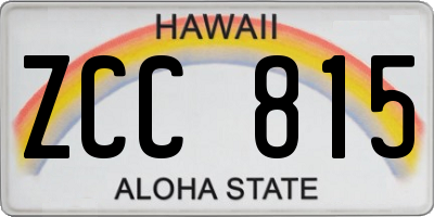 HI license plate ZCC815