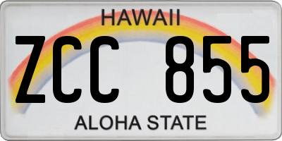 HI license plate ZCC855