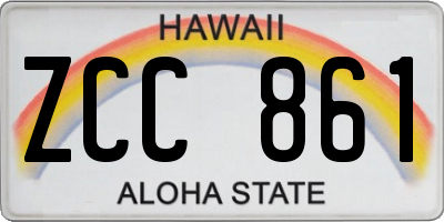 HI license plate ZCC861