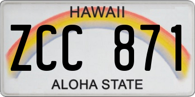HI license plate ZCC871