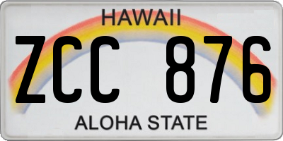 HI license plate ZCC876