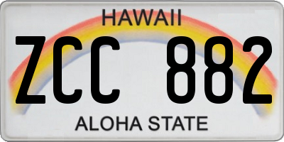 HI license plate ZCC882