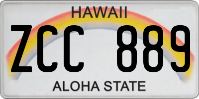 HI license plate ZCC889