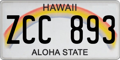 HI license plate ZCC893