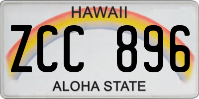 HI license plate ZCC896