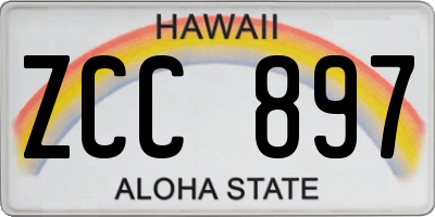 HI license plate ZCC897